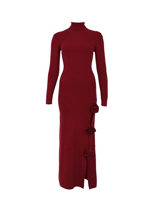 Abito in viscosa con spacco e rose Ciliegia NO SECRETS | 253NS071CILIEGIA